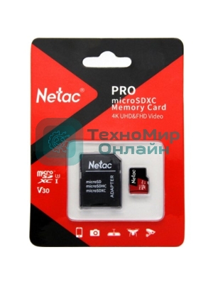 Флеш Карта MicroSD card Netac P500 Extreme Pro 256Gb, retail version w/SD adapter