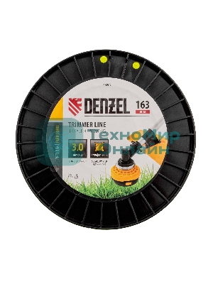 Леска для триммера Denzel витой квадрат, 3,0мм х 163м, на DIN катушке FLEX CORD