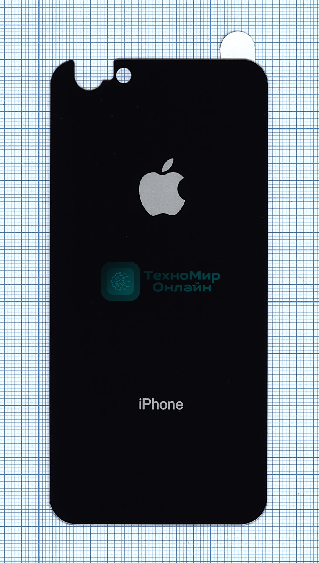 Защитное заднее стекло для iPhone 6/6S черное