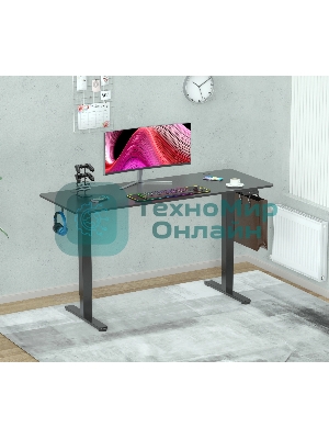 Стол компьютерный Cactus CS-EDL-BBK черный, столешница ДСП, каркас черный