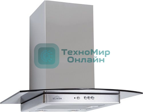 Вытяжка каминная Elikor Кристалл 50Н-430-К3Д серебристый, 50 см, 430 куб. м/ч, 54 дБ