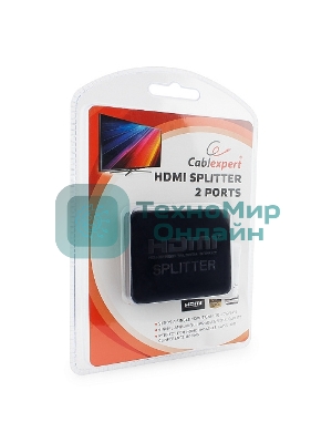 Разветвитель HDMI Cablexpert DSP-2PH4-03, HD19F/2x19F, 1 компьютер => 2 монитора, Full-HD, 3D, 1.4v