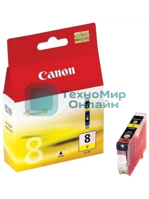 Картридж струйный CLI-8Y (0623B024), для Canon 4200/5200/MP500/MP800, Желтый, 490 стр.