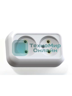 Розетка 2-м Кунцево ОП Валентина 10А IP20 РА10-382 бел. 5416