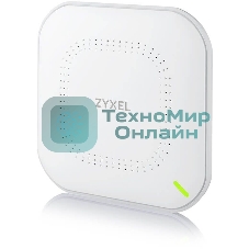 Гибридная точка доступа Zyxel NebulaFlex NWA90AX, WiFi 6, 802.11a/b/g/n/ac/ax (2,4 и 5 ГГц), MU-MIMO, антенны 2x2, до 575+1200 Мбит/с, 1xLAN GE, PoE, защита от 4G/5G, БП в комплекте