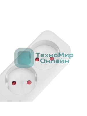 Удлинитель Rexant STANDARD 4 гнезда, 5 м, 2х1,0 мм², б/з, белый