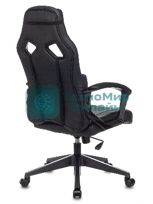 Кресло игровое Zombie DRIVER черный/белый, искусственная кожа, с подголов. крестовина пластик