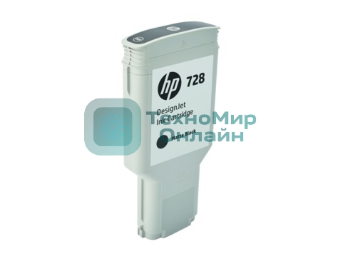 Картридж струйный HP 728 с матовыми черными чернилами для принтеров Designjet, 300 мл