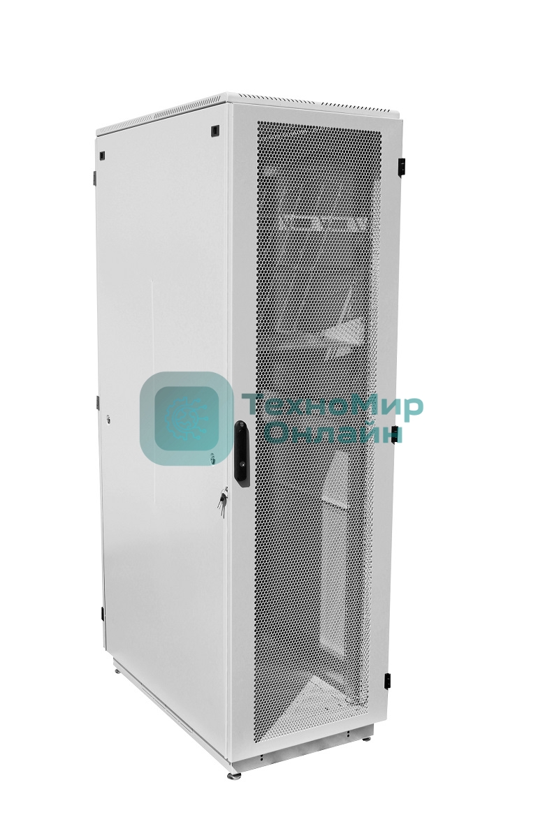 Шкаф телеком. напольный 42U (600x1000) дверь перфорированная (ШТК-М-42.6.10-4ААА) (3 коробки)