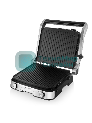 Гриль-пресс электрический BRAYER BR2001, 2000 Вт, съем двухс., 31x26 см, регул высот, мет корп., поддон, 180