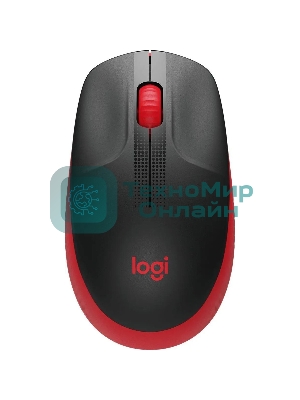 Мышь беспроводная Logitech M190 черный/красный, 1000 dpi, радиоканал, USB, кнопки - 3