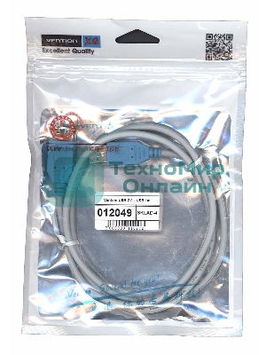 Дата кабель Vention USB 2.0 - USB 1m серый круглый