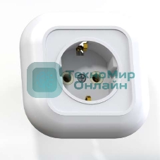 Розетка Кунцево-Электро 1-м СП Валентина РС16-635 с заземл. белый