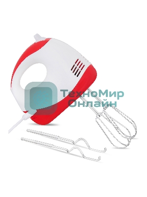 Миксер ручной Starwind SHM-251 250 Вт, белый/коралловый