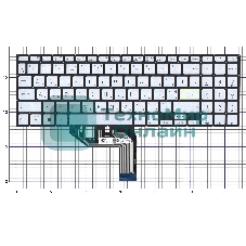 Клавиатура для ноутбука Asus VivoBook X513E серебристая