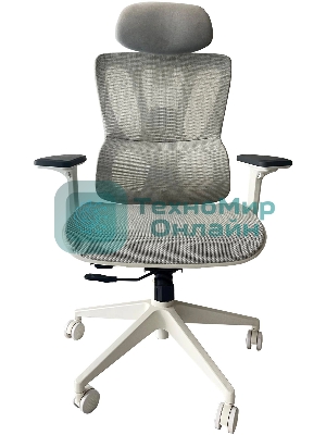 Кресло Cactus CS-CHR-MC02GY серый, сетка, подголовник