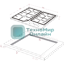 Варочная панель Kuppersberg FS 66 X газ, High-Tech, 58 см, автоматический электроподжиг, газ-контроль, форсунки под сжиженый газ, SABAF конфорки, чугунные решетки, цвет нержавеющая сталь, цвет фурнитуры черный