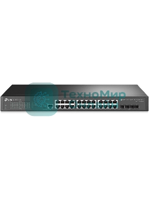 Коммутатор TP-Link JetStream 24-port Gigabit L2/L2+ Managed Switch with 4 SFP slots, support SDN controller, abundant L2/L2+ features, 1U rack mountable, full managed via web UI/CLI/Console/SSH/Telnet/SNMP.