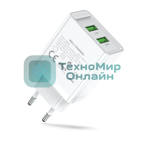 Сетевое зарядное устройство Vention на 2 порта USB (A+A) QC 3.0 белый