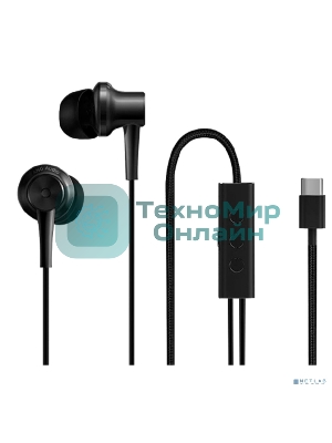 Проводные наушники Xiaomi Type-C Earphones черный, внутриканальные, USB Type-C