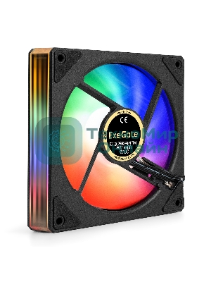 Вентилятор с подсветкой ExeGate EX12025H3P4PPRM-PWM.ARGb (120x120x25, ARGb, Hydraulic bearing (гидродинамический), 4pin + 3pin, 600-1800RPM, 26dBA)
