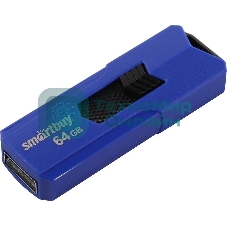 Флешка USB Smartbuy STREAM Blue (SB64GbST-B), 64Gb, USB 2.0, R/W 25/15, синий/черный