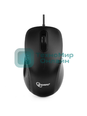 Мышь проводная Gembird MOP-100 черный, 1000 dpi, USB, кнопки - 3