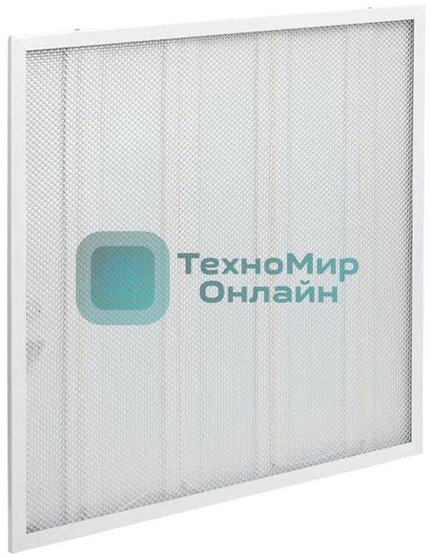 Светильник светодиодный ДВО IEK LDVO2-6571-45-4000-K01 6571-P 45Вт 4000К 595х595х20 призма аналог люм.свет. 4х18 накладных или в потолок Армстронг