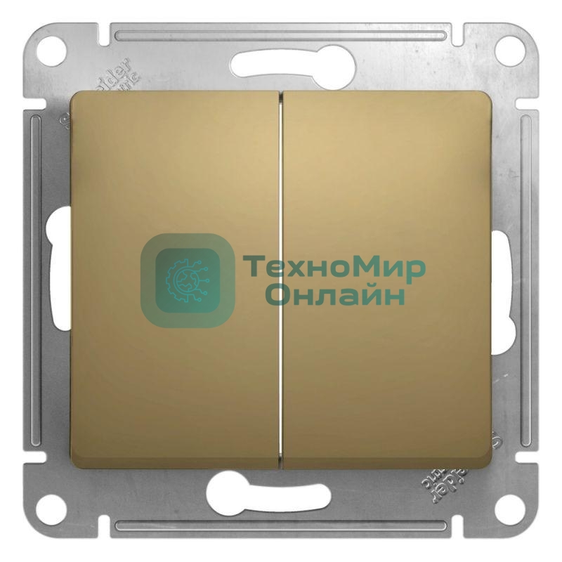 Механизм выключателя 2-кл. СП Glossa 10А IP20 10AX титан SchE GSL000451