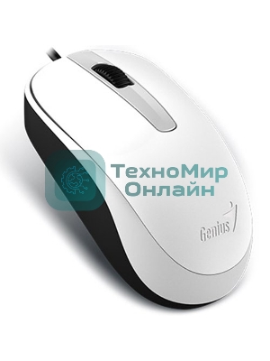 Мышь проводная Genius DX-120 белый, 1000 dpi, USB, кнопки - 3