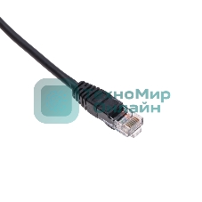 Патч-корд U/UTP Rexant cat.5e, RJ45-RJ45, 26AWG, ZH нг(А)-HF, черный, 0,3 м