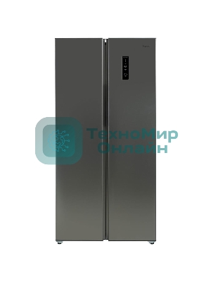 Холодильник Бирюса SBS 400 I нержавеющая сталь двухкамерный 232/168 л морозилка слева, No Frost, Side-by-side