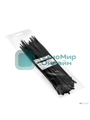 Стяжка (хомут) нейлоновая ExeGate CV66-250x4.8B (нейлон 6.6, 250x4.8 мм, неоткрывающаяся, halogen free, -40°C - +85°C, черная, 100 шт)