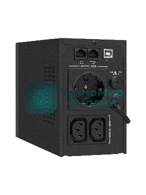 Источник бесперебойного питания ExeGate SpecialPro Smart LLB-650.LCD.AVR.1SH.2C13.RJ.USB 650VA/360W, LCD, AVR,1*Schuko+2*C13, RJ45/11,USB, металлический корпус, черный