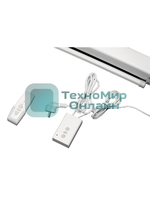 Экран Cinema S'OK SCPSM-200x150-ED60 4:3 настенно-потолочный, моторизованный, 200x150см, белый корпус, экстрадроп 60см