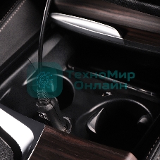 Автозарядка с индикатором Rexant (разъем 1.4х3.4) (АЗУ) шнур спираль 1.5 м