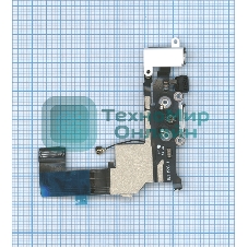 Шлейф разъема питания с аудио-разъемом для iPhone 5S белый