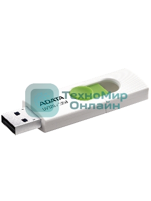 Флешка USB ADATA UV320 (AUV320-32G-RWHGN), 32Gb, USB 3.2, R/W 100/30, белый/зеленый