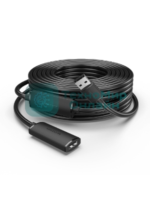 Активный кабель-удлинитель Vention USB 2.0 AM/AF с усилителем - 10м черный