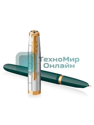 Ручка перьевая Parker 51 Premium (CW2169074) Forest Green GT, F, сталь нержавеющая, подарочная коробка