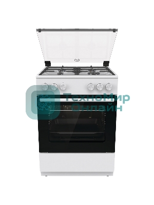 Плита газовая Gorenje GG6A11WF белый, конфорок 4 газовых, духовка 72 л, 60 см x 85 см x 60 см