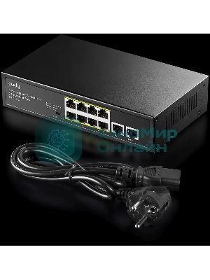Коммутатор Cudy FS1010PG (L2) 8x100Мбит/с 2x1Гбит/с 8PoE+ 120W неуправляемый