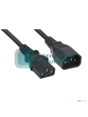 Кабель питания Cabeus PC-189-VDE-1.0-3M монитор-компьютер IEC 320 C13 - IEC 320 C14 (3x1.0), 3 м