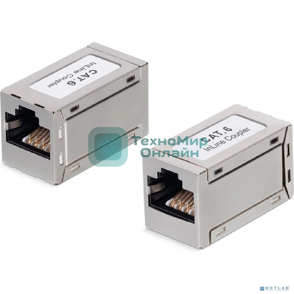Проходной адаптер (coupler) Cabeus, RJ45(8p8c), кат. 6, экр., металл