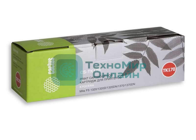 Картридж лазерный Cactus CS-TK170 черный (7200 стр.) для Kyocera Mita P2135 Ecosys, P2135d Ecosys, P2135dn Ecosys, Mita FS 1320, 1320d, 1320dn, 1370, 1370dn