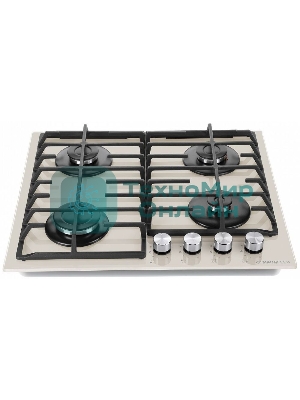 Газовая варочная панель Maunfeld EGHG.64.6CBG/G, 4 конфорки, закаленное стекло, бежевый