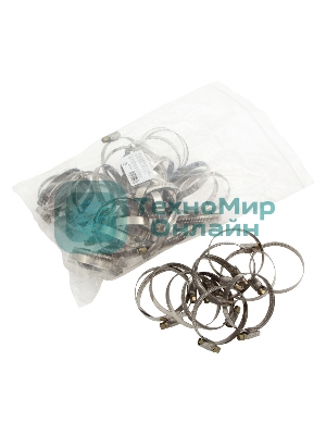 Хомуты Сибртех нержав. сталь, стандартное болтовое крепление 40-60 мм, ширина 9 мм, 50 шт.