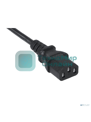 Кабель питания Cabeus PC-189-VDE-1.0-3M монитор-компьютер IEC 320 C13 - IEC 320 C14 (3x1.0), 3 м