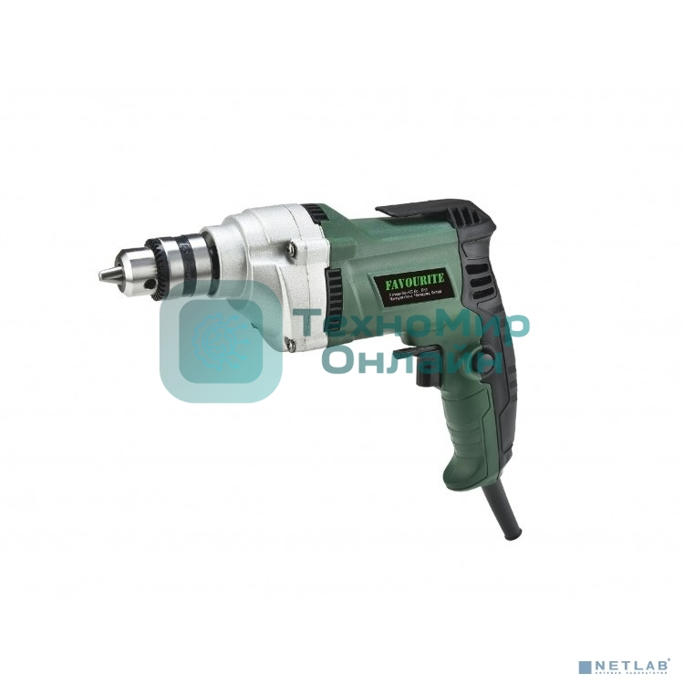 FAVOURITE ID 1200 Дрель электрич. ID 1200 1200 Вт, 0-3000об, Рег. Числа оборотов, скоростей 1, реверс, патрон 10мм, по дереву 13мм, по металлу 10мм.