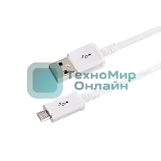 Кабель Rexant USB кабель microUSB длинный штекер 1М белый